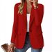 Women's Clothing Classic Solid Color Women's Blazer Long Sleeve V-Neck Office Cardigan Jacket For Autumn_ecoleips.com