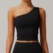 Women's Clothing Cloud Sense Oblique One Shoulder Waist Yoga Vest Quick Drying Sports Shaping Underwear Running Fitness Vest Female_ecoleips.com