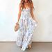 Summer New Arrival Women's Sleeveless Backless Elegant Suspender Dress Print_ecoleips.com