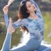 Women's Yoga Long-sleeve T-shirt With Chest Pads, New Chinese Style, Slim Fit, Exclusively For Foreign Trade,_ecoleips.com