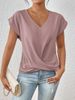Women's Clothing Summer New Color V Neck T Shirt Temperament Elegant Short Sleeved Top Spring And Summer Women's Clothing_ecoleips.com