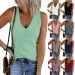 9 Colour Casual Chic Ribbed Tank Top - Everyday Sleeveless V-Neck Slight Stretch Durable Easy Care All-Season Essential_ecoleips.com