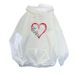 New Heart Pattern Hoodie Women, Loose Design, Fleece-Lined, Hooded Sweatshirt For Autumn And Winter_ecoleips.com