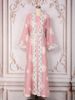 Women's Clothing Modest Abaya Dress Dubai Style Abaya Dress Set – Elegant Long Sleeve Kaftan With Rhinestone & Sequin Embellishments_ecoleips.com