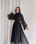 Women's Clothing New Products Temperament Half Turtleneck Zipper Long Sleeve Pleated Swing Medium Length Fairy Dress For Women_ecoleips.com