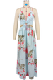 290 European And American Foreign Trade Women's Plus Size Loose Mid-Length Strap French Style Printed Long Dress_ecoleips.com