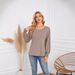 2025 Autumn And Winter Women's Round Neck Pleated Long Sleeved Casual Top T-shirt_ecoleips.com