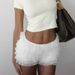 Women's Multi-Layer Mesh Shorts Sexy Bow Lace Casual Summer Trendy American Style Thin Polyester Shorts_ecoleips.com
