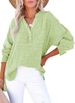 Women's Pleated Button Long Sleeve Top Solid Color Loose Fit Cotton Pullover Shirt Fashion Spring Autumn_ecoleips.com