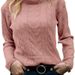 K Vintage Sweater New Solid Color Turtleneck Pullover Long Sleeve Sweater Women's Clothing_ecoleips.com