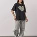 2024 Summer New Short Sleeve T-Shirt For Women, Washed Vintage Design, Printed Student Wear, Loose Mid-Length Top_ecoleips.com