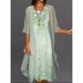 2026 Europe And The United States Summer Women's Casual Dress Two-piece Floral Print Round Collar Repair Maxi_ecoleips.com