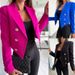 Women's Loose Long Sleeve Cardigan Solid Color Short Suit Jacket Autumn Winter European American Style Foreign Trade Top_ecoleips.com