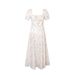 2024 Summer Independent Station European And American Women's Fashion New Floral Square Neck Elegant Slit Maxi_ecoleips.com