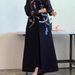 Muslim Outerwear New British Retro Motorcycle Print Long Robe Trench Coat Polyester Muslim Outerwear For Women_ecoleips.com