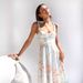 Cross-Border Foreign Trade 2024 Summer Slim Fit Waist-Cinching V-Neck Strap Printed Mid-Length Dress For Women_ecoleips.com