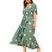 Women's Polka Dot Wrap Dress – Stretchy Waist, Flowy A-Line Silhouette (Plus Size, Breathable Polyester, Casual To Office Ready)_ecoleips.com