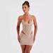 Summer Sexy Strapless Hollow out Backless Knit Bodycon Dress Set for Women European And American Street Style Pure Alluring_ecoleips.com