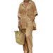 Women's Lapel Long Sleeved Cardigan And Pants Set Spring Summer Two-Piece Outfit Top Bottom Fashion_ecoleips.com