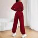 Men's Winter Fleece-Lined Hoodie Set Long Sleeve Print Sweatshirt And Jogger Pants Red Black S-XXL_ecoleips.com