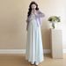 Autumn New Korean Fashion Knitted Patchwork Two-Piece Maternity Dress_ecoleips.com