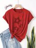 European And American Cross-border Foreign Trade Women's Clothing, Heart-patterned Round-neck Printed Short-sleeve_ecoleips.com