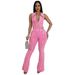 Women's Clothing Fashion Sexy Slim Washed Distressed Lines Stitching Set_ecoleips.com
