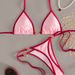 Women's Clothing Stylish Color-Block Bikini Set With Adjustable Straps, Open Back & Heart Charm Detail_ecoleips.com