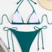 Women's Solid Color Strappy Two-Piece Swimsuit Sexy Playful Fair Skin Brightening Bikini Set_ecoleips.com