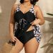 Women's Plus Size Leopard Print Bikini Slimming Conservative Skirt Style Swimwear_ecoleips.com