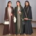 Verve New Style Muslim Fashion Robe Appliqué, Elegant Cardigan Long Dress With Raglan Sleeves And Pockets_ecoleips.com