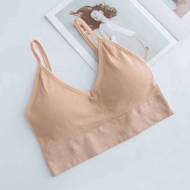 Women's Clothing Seamless Tube Top For Girls With Chest Pads And No Steel Ring Vest Underwear Suspenders With Big U Back Bra For Ladies_ecoleips.com