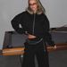 Casual European And American Women's Suit Solid Color Long-sleeved Zipper Fur Collar Hoodie Elastic Pants Two-piece Set_ecoleips.com