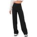 Women's High-Waisted Stretch Cargo Pants Versatile Straight Leg Tapered Trousers Multiple Pockets Casual And Workwear_ecoleips.com