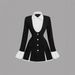 Women's Clothing Women's Elegant Fake Two-Piece Dress – V-Neck Blouse & Mini Skirt Set (S-XL, Wrinkle-Free Polyester, Office & Date Night Ready)_ecoleips.com