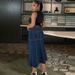 Plus Size Long Denim Skirt For Women, Mid Stretch Washed Cotton Spandex Maxi Skirt, Casual Street Style_ecoleips.com