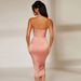 Women's Clothing Slim Fit Spaghetti Strap Dress Fishbone Backless Midi Skirt With Slit For Clearance Sale_ecoleips.com