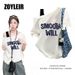 Elegant Summer One Shoulder T Shirt Women Fake Two-piece Oversize Graphic T Shirts Short Sleeve Off Shoulder Top Sport Casual_ecoleips.com