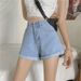 Women's Rolled Hem Denim Shorts, A-line Loose Casual Pants, 2025 New Summer Style, Short Wide-leg Pants For Hot Girls_ecoleips.com