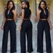 Women's Clothing Breasted High Waist Belted Wide Leg Pants Jumpsuit_ecoleips.com