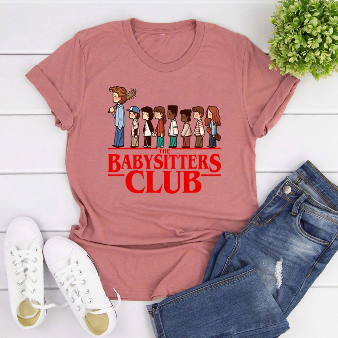 Babysitters Club T-Shirt Pop Culture Mashup Tee Women Short Sleeve T-shirts Streetwear Tops Funny TV Show Fan Crewneck Gift_ecoleips.com