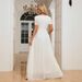 Women's Clothing Short Sleeve V Neck Slim Dress Evening Dress Long Dress_ecoleips.com