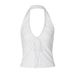 Women's European American Style Backless Halter Neck Camisole Summer Top with Ribbon Bow Inner Layer Regular Size Polyester_ecoleips.com