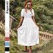European Slim-Fit Dress 2023 Spring/Summer Casual Vacation Flared Skirt High-Waisted Slimming_ecoleips.com