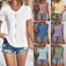 Women's Clothing Women's V Neck Lace Casual Solid Color T Shirt Spot_ecoleips.com