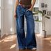 Women's Slimming Stretch Wide Leg Jeans Loose Fitting Straight Leg Denim for Casual Comfortable Wear_ecoleips.com