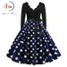 Women Vintage Long Sleeve Christmas Dress Winter Swing Elegant Lacework Party Dress Robe Casual Black Print New Year_ecoleips.com