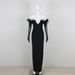 New Style 2025 Fashion Sexy Feather Strapless Bandage Long Women's Dress_ecoleips.com