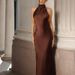 2025 Summer European And American Cross-Border Trade New Fashion Sexy Satin Backless Solid Color Elegant Dress_ecoleips.com