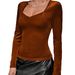 Voya French-style Square-neck Pullover Long-sleeve T-shirt Women, Spring/summer Version, Elegant And Versatile, Made Of_ecoleips.com
